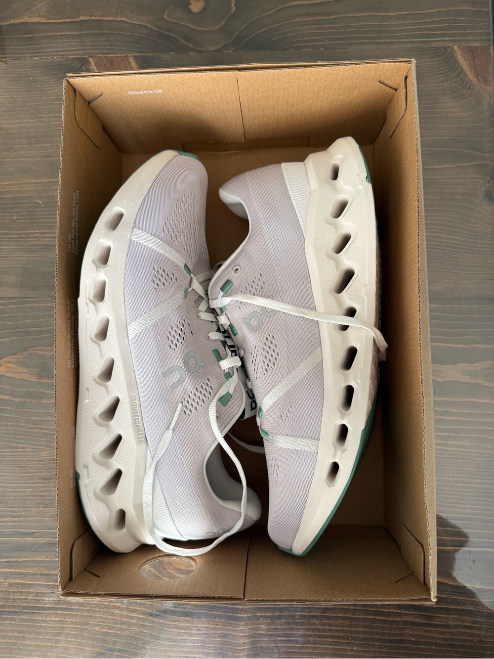 NIB On Cloud Men’s Cloudsurfer Running Shoe in Light Gray 11.5